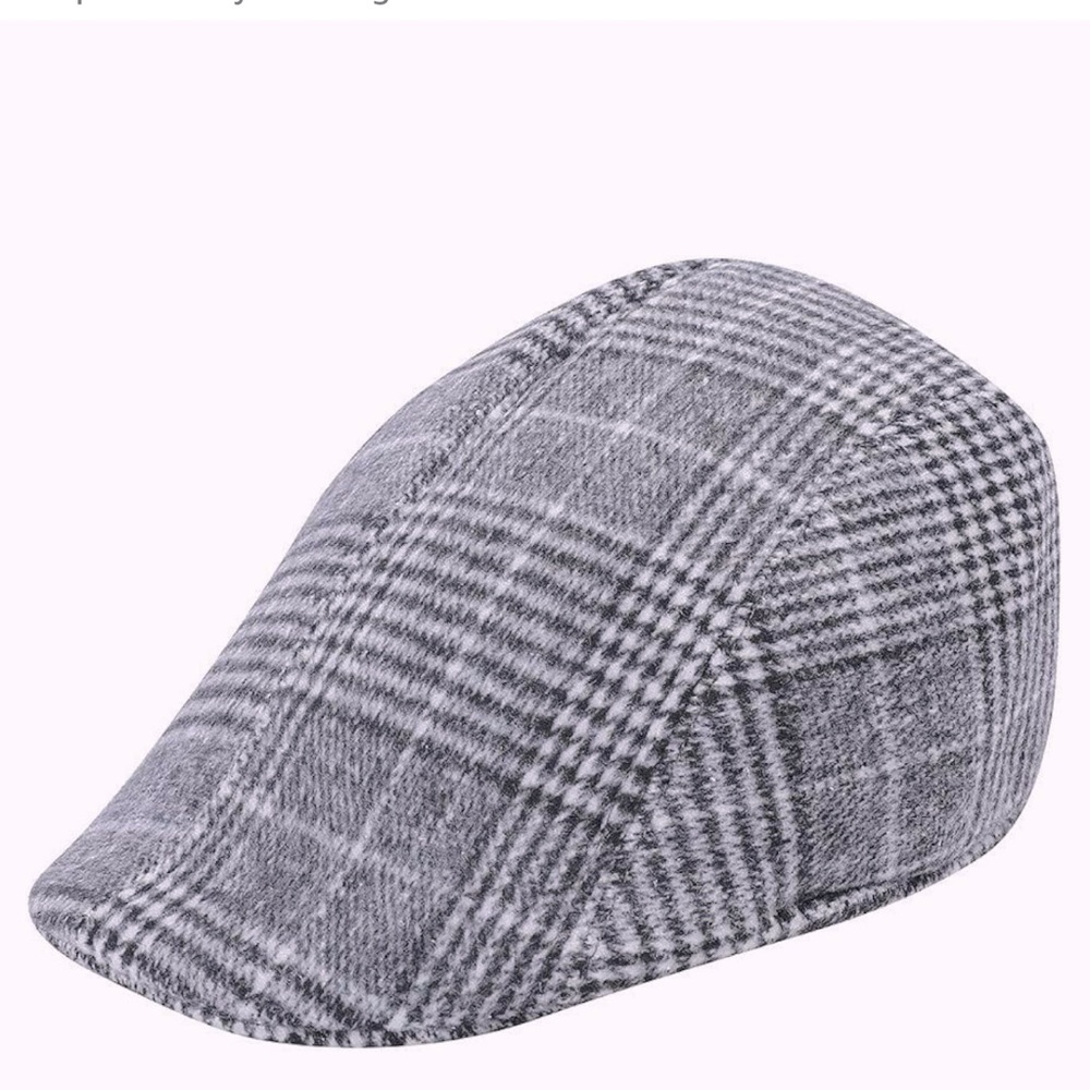 NWOT Men's Classic Newsboy Hat Cabbie Cap Newsboy Flat Cap, Black & White